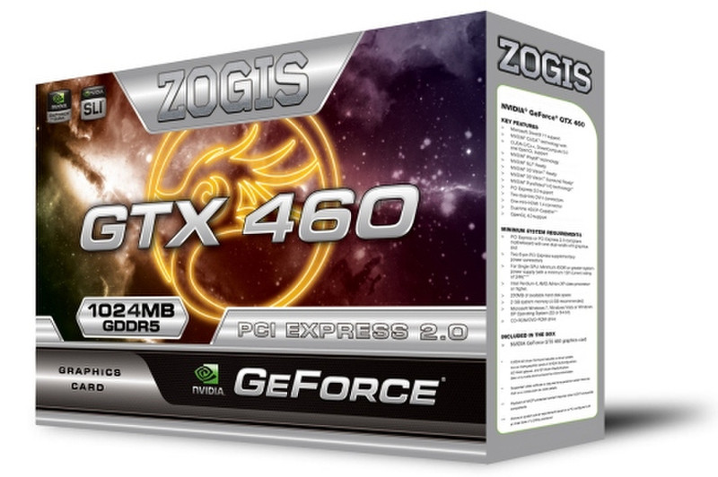 Zogis ZOGTX460-1GD5H GeForce GTX 460 1GB GDDR5 graphics card