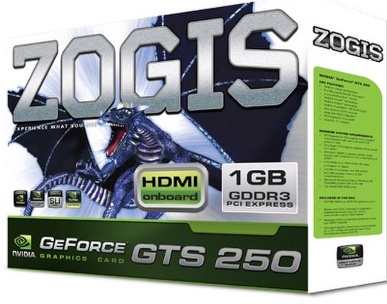 Zogis GeForce GTS250 GeForce GTS 250 1GB GDDR3 graphics card