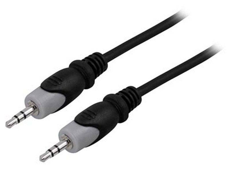 Deltaco MM-152 5м 3.5mm Черный, Серый аудио кабель