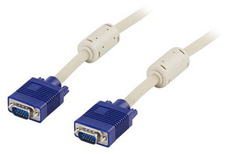 Deltaco RGB-2D 15m VGA (D-Sub) VGA (D-Sub) Blau, Weiß VGA-Kabel