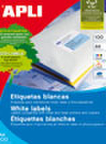 APLI 02418 Белый наклейка для принтеров