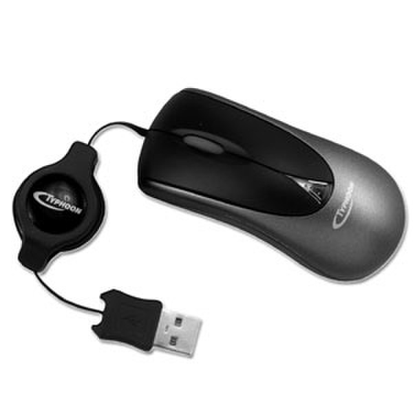 Typhoon Mini Notebook Mouse USB Optisch 800DPI Schwarz Maus