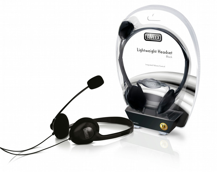 Sweex HM405 2x 3.5 mm Стереофонический Оголовье Черный гарнитура