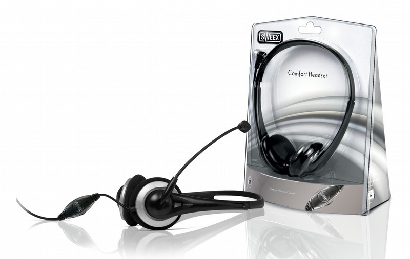 Sweex HM410 Binaural Kopfband Silber Headset