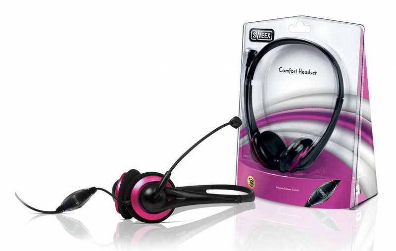 Sweex HM412 Binaural Kopfband Pink Headset