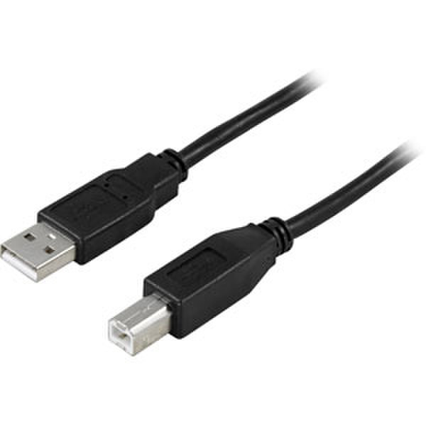 Deltaco USB 2.0 Cable A/B, 3m 3m USB A USB B Black