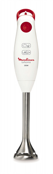 Moulinex Turbomix Plus Immersion blender Red,Stainless steel,White 0.8L 350W