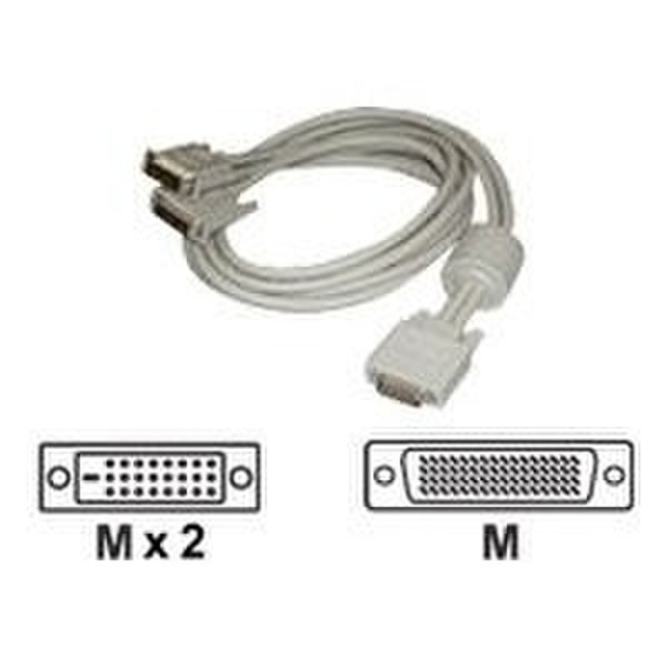 Matrox LFH60-to-dual-DVI-I-adapter cable (CAB-L60-2XD6F) 1x LFH60 2x DVI Grey cable interface/gender adapter