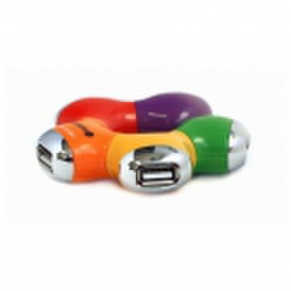Woxter Hub 4 480Мбит/с Зеленый, Оранжевый, Пурпурный, Красный, Желтый