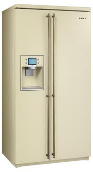 Smeg SBS800PO freestanding A+ Cream side-by-side refrigerator
