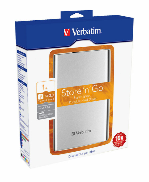 Verbatim Store 'n' Go USB Type-A 3.0 (3.1 Gen 1) 1000ГБ Cеребряный