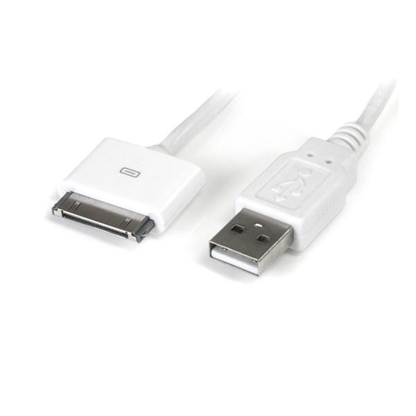 StarTech.com USBIPODMM1NL 0.3м USB 2.0 A 30-p Белый дата-кабель мобильных телефонов