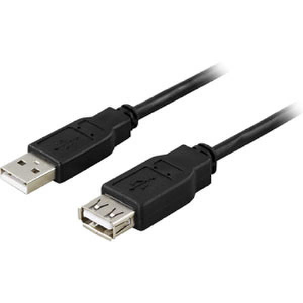 Deltaco USB 2.0 Cable A/A, 0.5m 0.5м USB A USB A Черный