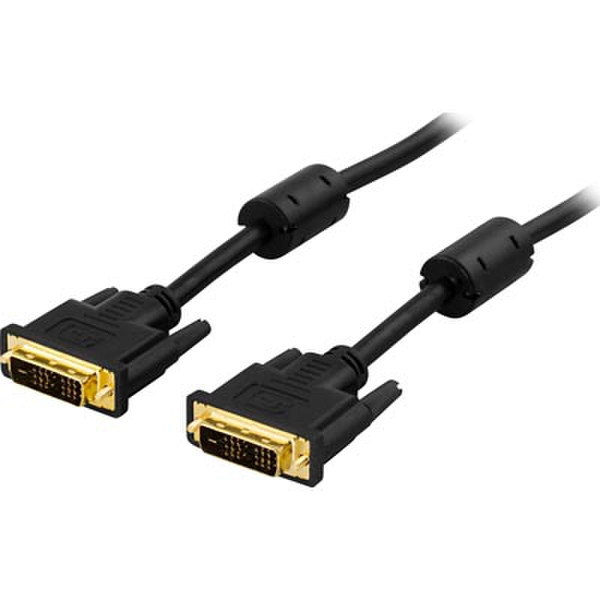 Deltaco VE011-A 2m DVI-D DVI-D Black DVI cable