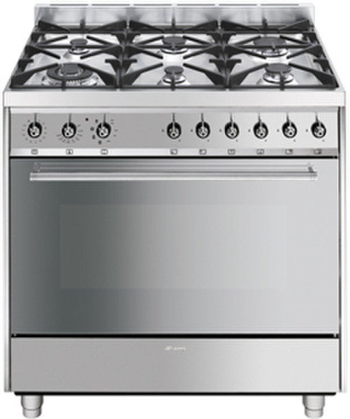 Smeg C9GMXI Freestanding Gas hob B Stainless steel cooker