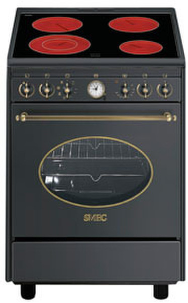 Smeg CO61CMA Freestanding Ceramic A Black cooker