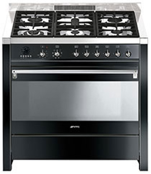 Smeg CS19N-6 Отдельностоящий Gas hob A Черный