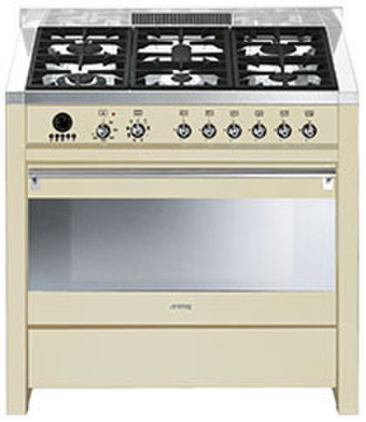 Smeg CS19P-6 Отдельностоящий Gas hob A Кремовый