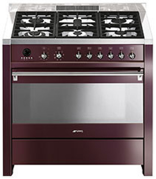 Smeg CS19RW-6 Freestanding Gas hob A Brown