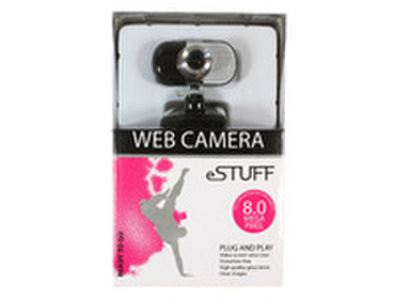 eSTUFF ES3004 Black,Silver webcam