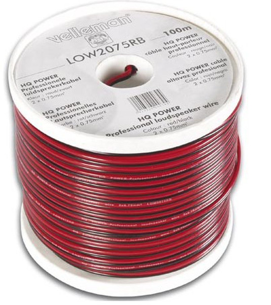 Velleman LOW2075RB 100м Черный, Красный аудио кабель