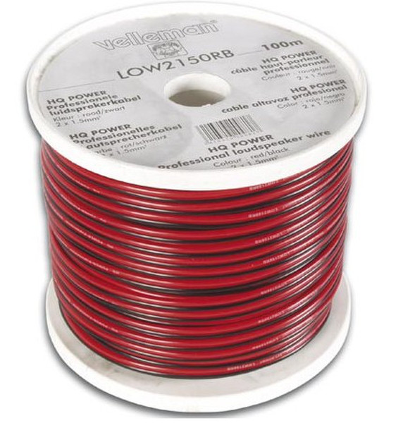 Velleman LOW2150RB 100м Черный, Красный аудио кабель