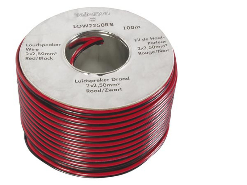 Velleman LOW2250RB 100м Черный, Красный аудио кабель