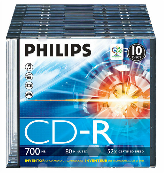 Philips CD-R 52x 700MB / 80min SL(10) 700МБ 10шт