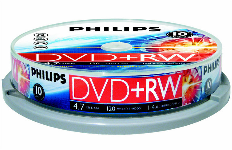 Philips DVD+RW 4x 4.7GB / 120min SP(10) 4.7GB 10pc(s)