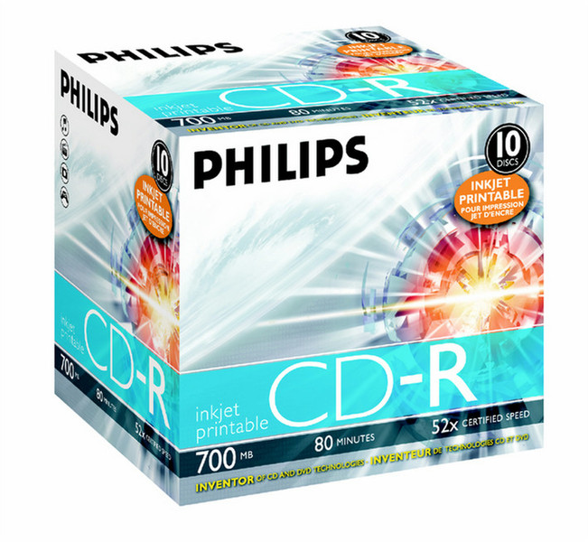 Philips CD-R 52x 700MB / 80min JC(10) 700МБ 10шт