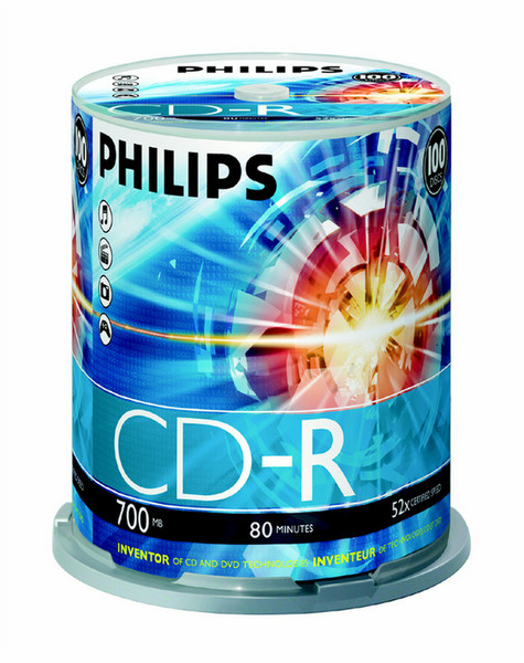Philips CD-R 52x 700MB / 80min SP(100) 700MB 100pc(s)
