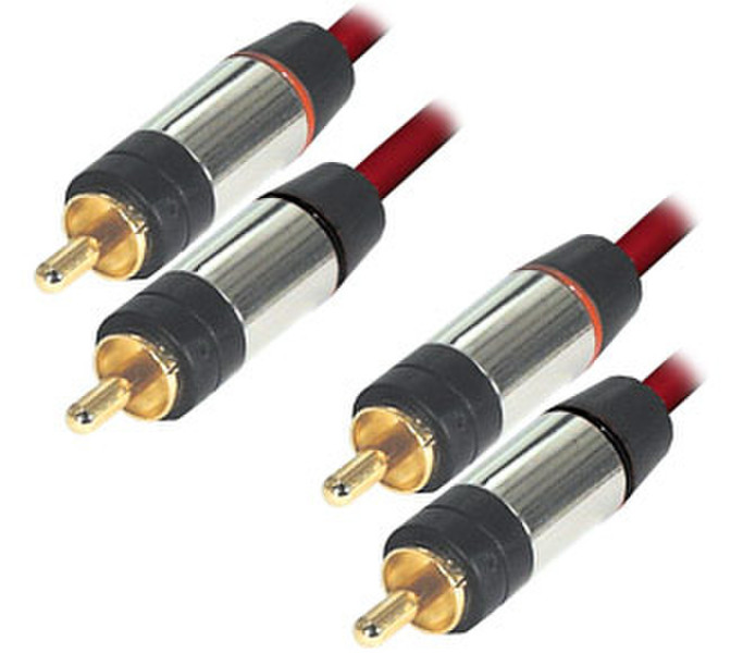 Equip Audiocable 4xRCA 3,0m 3m Rot Audio-Kabel