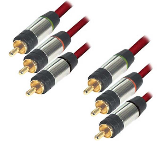 Equip Audio/-Videocable 6xRCA 1,5m 1.5m Red component (YPbPr) video cable