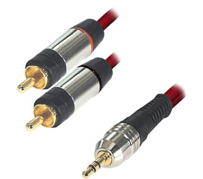 Equip Audiocable 2xRCA -> 3,5mm Jack 1,5m 1.5m Red audio cable