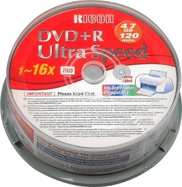Ricoh DVD+R 4,7GB 16x Spindle print. (25) 4.7ГБ DVD+R 25шт