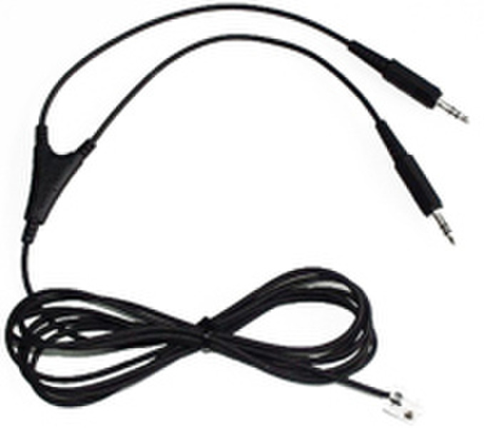 Jabra PC cord 2x3, 5mm jack - RJ11 RJ11 2 x 3.5mm jack Black cable interface/gender adapter