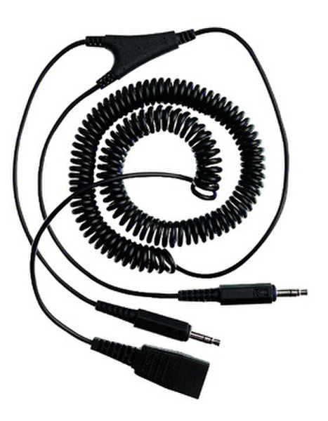 Jabra PC cord - QD to 2x3.5mm QD 2 x 3.5mm jack Черный кабельный разъем/переходник