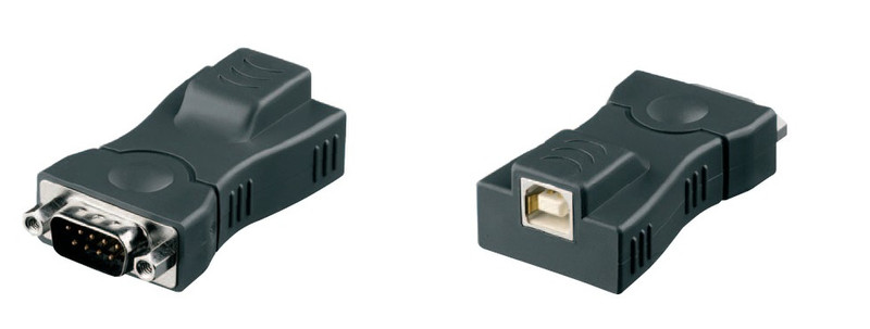 Equip USB B Female --> DB9 Male serial cable interface/gender adapter