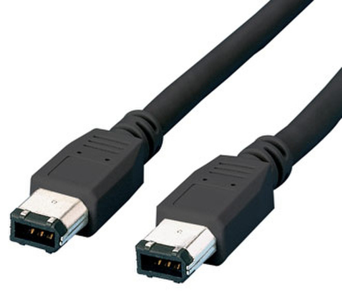 Equip FireWire IEEE-1394 Cable 6/6-pin, 3,0 m - black 3m Schwarz Firewire-Kabel