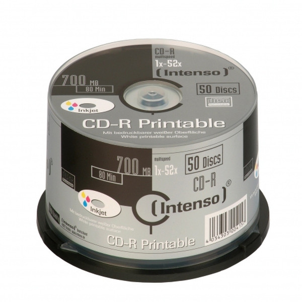 Intenso CD-R 700MB / 80min printable CD-R 700MB 50pc(s)