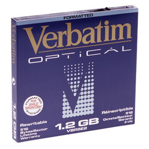 Verbatim 1.2GB ReWritable MO Disk MAC Format (2x) 1200MB 5.25Zoll Magnet Optical Disk