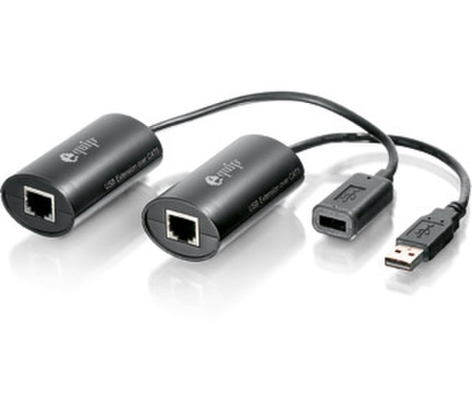 Equip USB 1.1 Extender 40m, Cat.5e USB 1.1 Cat.5e Schwarz Kabelschnittstellen-/adapter