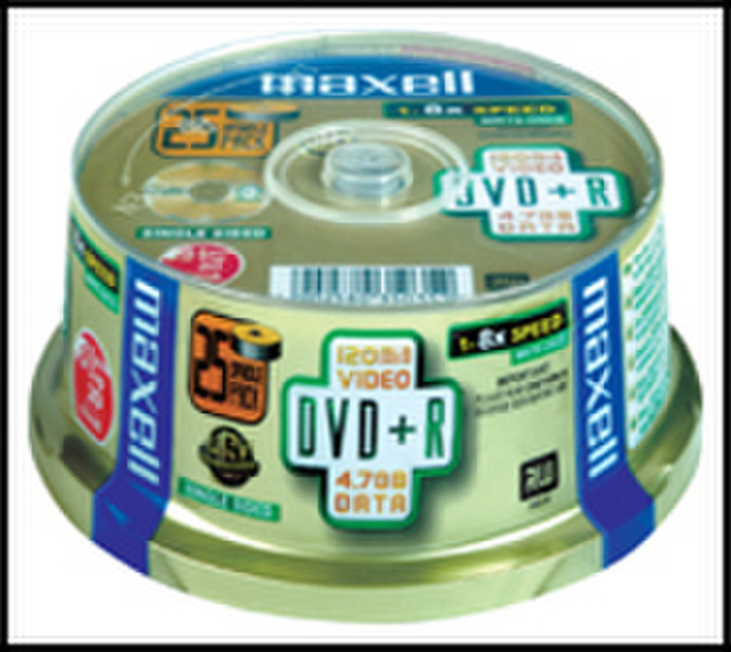 Maxell DVD+R 4.7GB 16X 25PK Cakebox 4.7GB DVD+R 25pc(s)