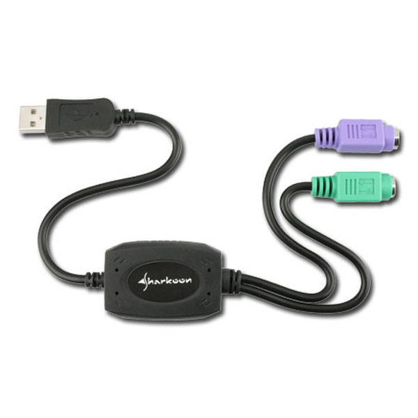 Sharkoon USB-PS/2 converter 0.42м Черный кабель USB