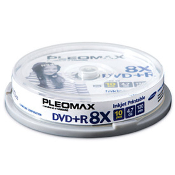 Samsung Pleomax Inkjet Printable DVD+R 4.7GB, Cake Box 10-pk 4.7ГБ 10шт