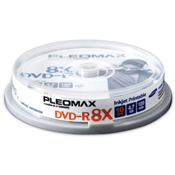 Samsung Inkjet Printable DVD-R 4.7GB, Cake Box 10-pk 4.7ГБ 10шт