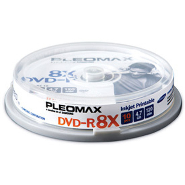 Samsung Inkjet Printable DVD-R 4.7GB, Cake Box 10-pk 4.7GB 10pc(s)