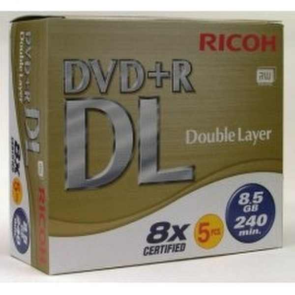 Ricoh DVD+R DL 8.5GB 8x Media Jewelcase (5)