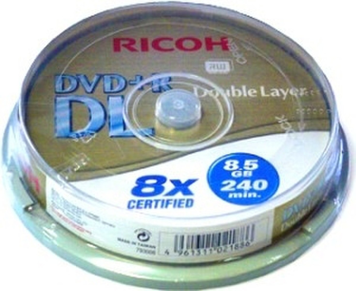 Ricoh DVD+R DL 8,5GB 8x Spindel (10) 8.5GB DVD+R DL 10Stück(e)