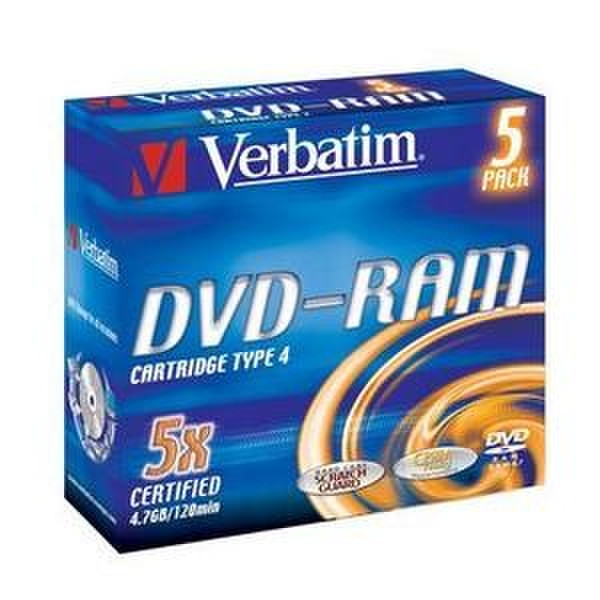 Verbatim DVD-RAM 5x, 5pk 4.7ГБ 5шт